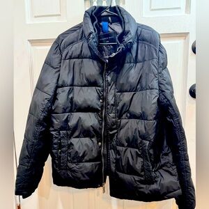 Andrew Marc Mens Medium Puffer Black Jacket Winter Coat luxury outerwear